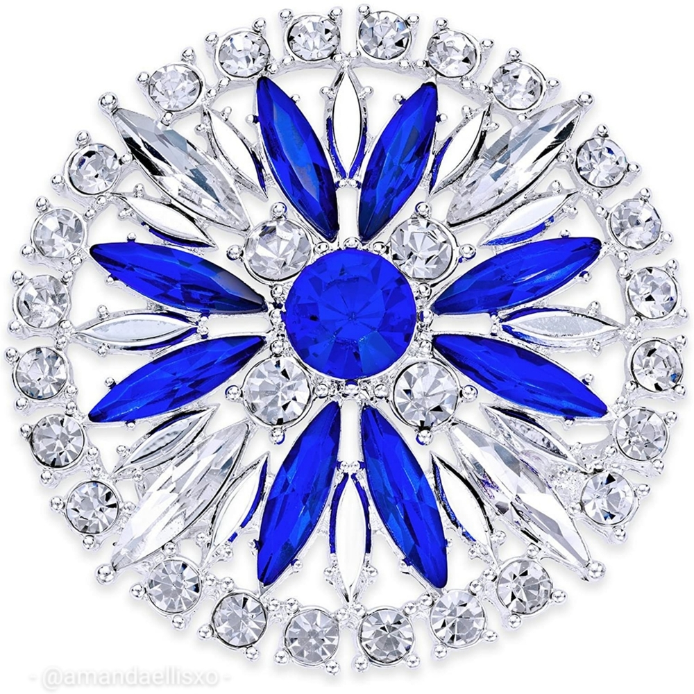 Charter Club Silver Sapphire Crystal Snowflake Pin
